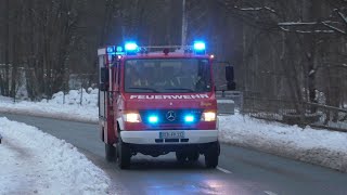 Ölspur Mtw Ff Sebnitz, Tsf-Wz Saupsdorf Und Ein Fustw Der Polizei Sebnitz Auf Einsatzfahrt