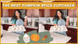 EASY PUMPKIN SPICE CUPCAKE RECIPE! with CREAM CHEESE FROSTING!!! 🧁