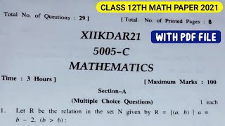 Class 12th JKBOSE Mathematics Paper 2021 | 12th JKBOSE Math Annual Paper 2021 | 27-Nov-2021 screenshot 4