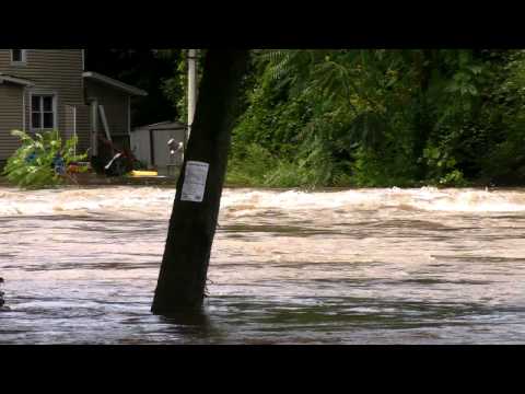 Lots of flooding in Oakland, New Jersey, the effects of hurricane Irene.