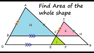 See and solve Easy | Find area of total figure | Ratio of areas in similar triangles  PRMO NMTC NTSE