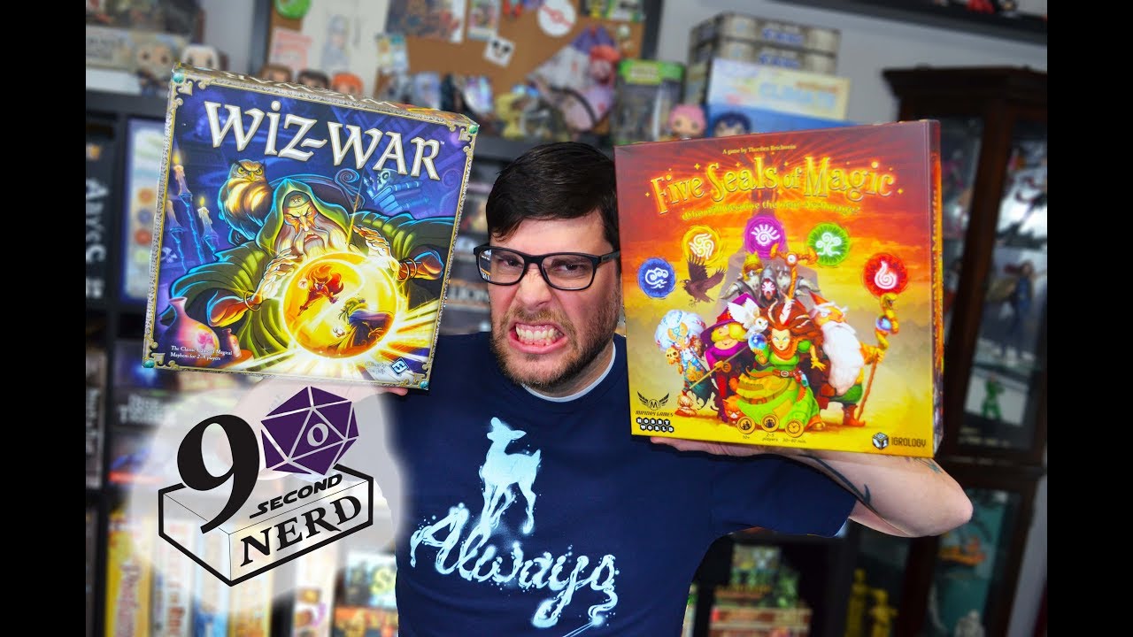 90 Second Nerd Board Game Review WizWar vs Five Seals of Magic YouTube