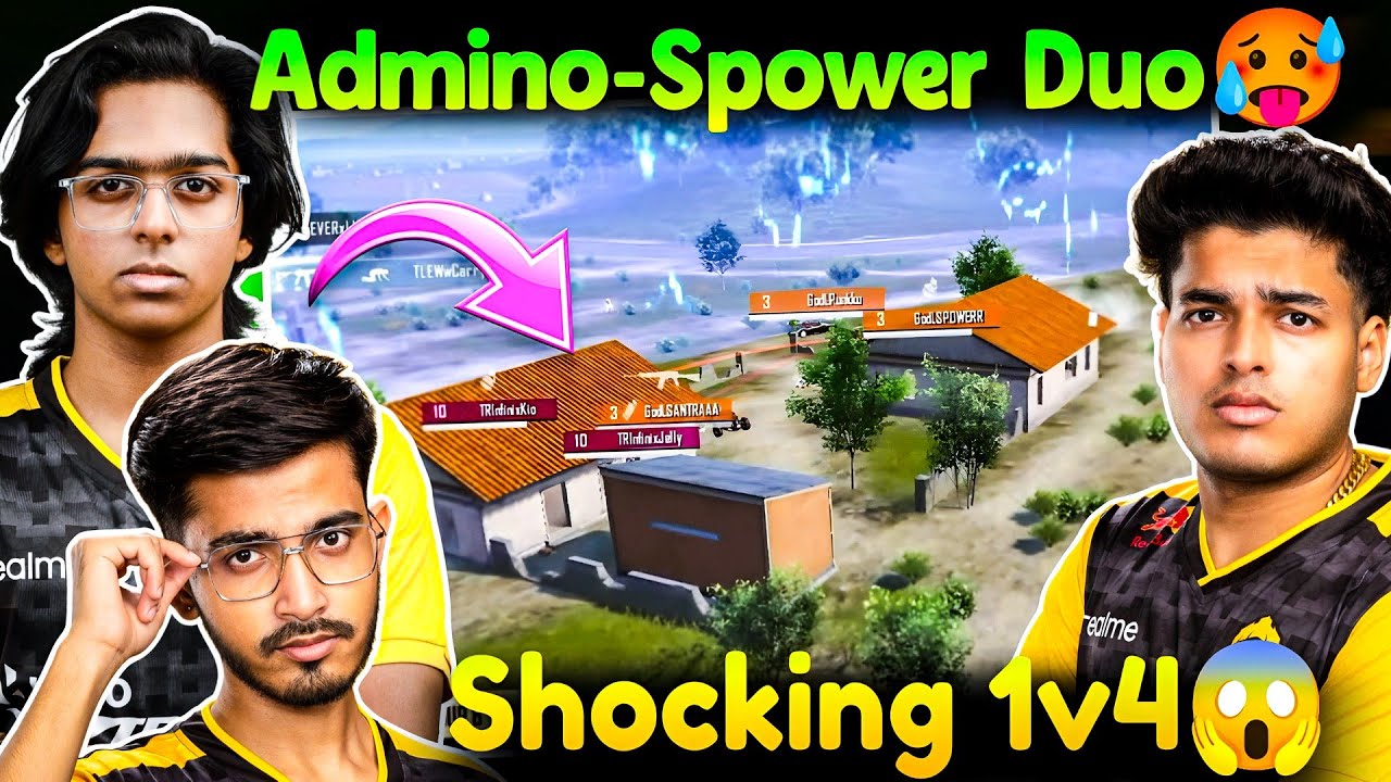 Admino-Spower Duo🥵Spower Quick 1v4😱GodL Aggressive Push🔥19 Kills Domination💪