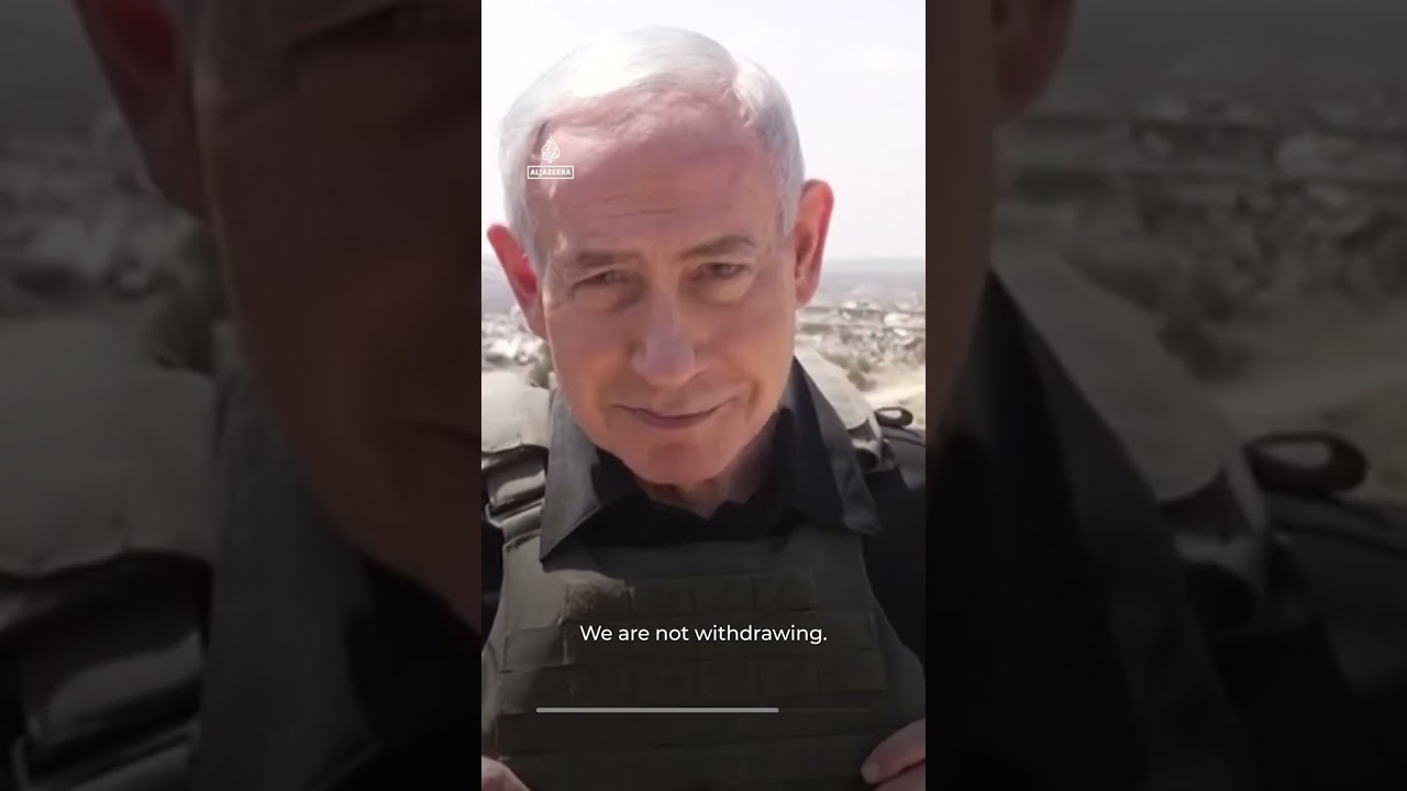 Israeli PM Netanyahu in Gaza, ‘we are not withdrawing’ | AJ #shorts