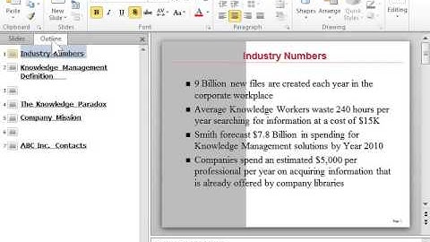 PowerPoint 2010 Expand Text on One Slide