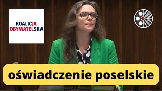 Klaudia Jachira - oświadczenie poselskie