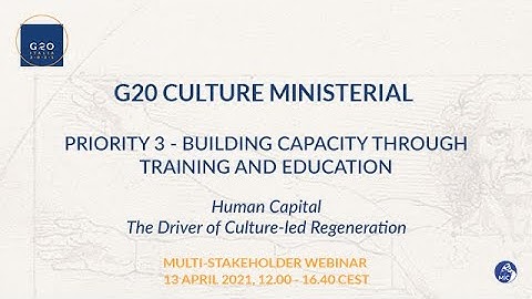 G20 CULTURE MINISTERIAL (13 aprile 2021)