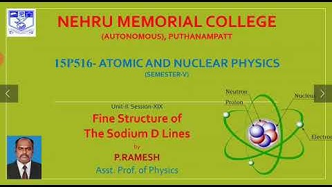 Fine Structure of the Sodium D Lines by Ramesh