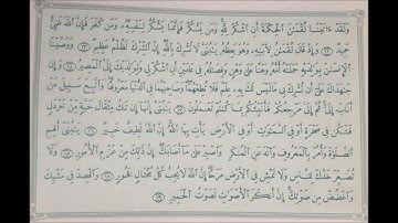 سورة لقمان الأيات (12-19)  توجيهي بصوت ماهر المعيقلي
