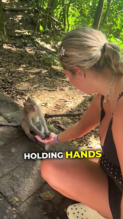 This cute monkey shocked her 🤣
