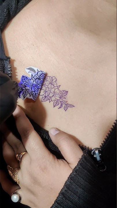 Flower Tattoo On Girl's Chest #tattoo #shorts