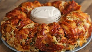 Garlic Knot Chicken Alfredo Ring