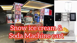 Snow ice cream Cart in Kolkata. Soda machine Cart.