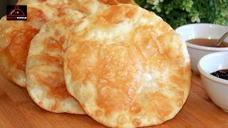 Shelpek çelpek chalpak - Kazakh Cuisine Fried Flatbread - نان قزاقستانی خوشمزه