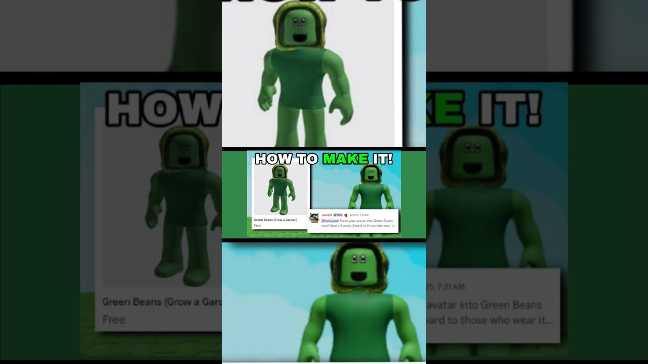 how to dress up as a green bean in roblox 