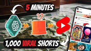 SECRET! 1,000 Monetizable YouTube Shorts in 5 Minutes using AI | Lazy Method