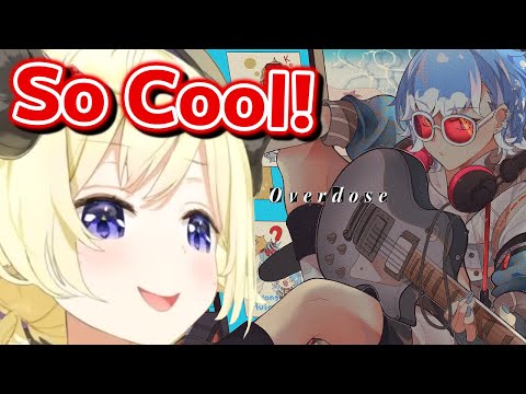 Watame reacts to Kobo's "Overdose" cover song [Hololive Eng Sub]