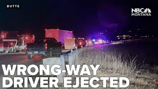 Wrong-way driver ejected in I-90 crash near Butte