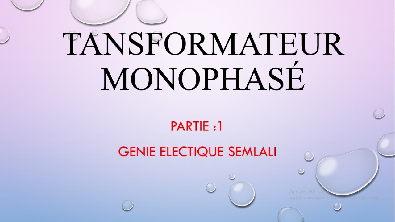 transformateur monophasé  partie 1