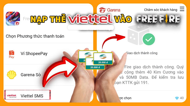 Hướng dẫn nạp thẻ viettel vào garena