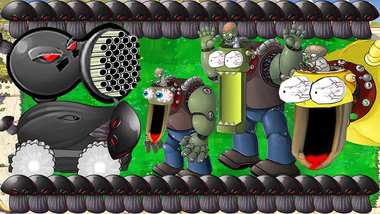 Doom Gatling Pea X Doom Cannon X Team Doom Shroom vs All Doom Dr.Zomboss - Plants vs Zombie Hack