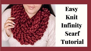 How to Knit a Scarf Beginner friendly infinity scarf Chunky Knit Scarf Knitting tutorial
