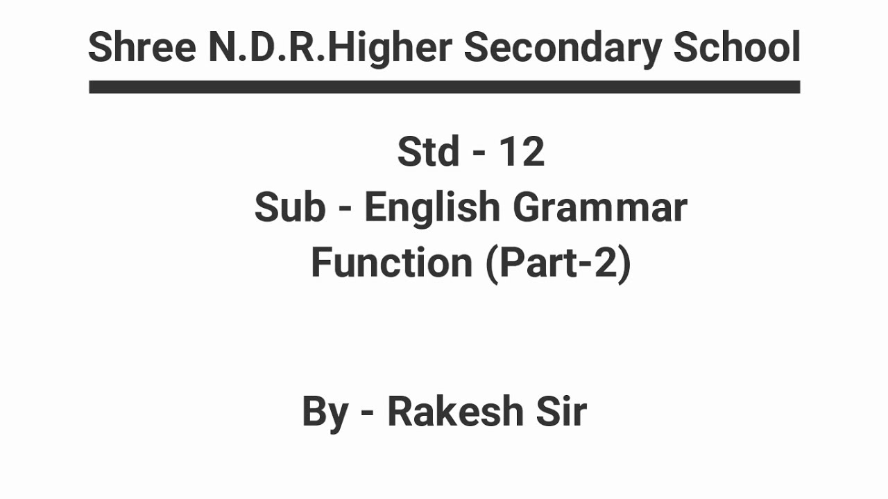 English Grammar Function Part 2 YouTube