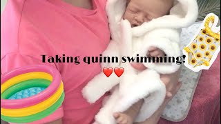 Taking my 2 month old baby swimming! ()Reborns life()