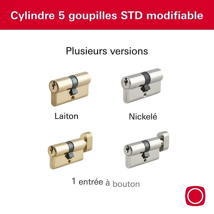 Cylindre débrayable et option de secours : Clé à l'intérieur