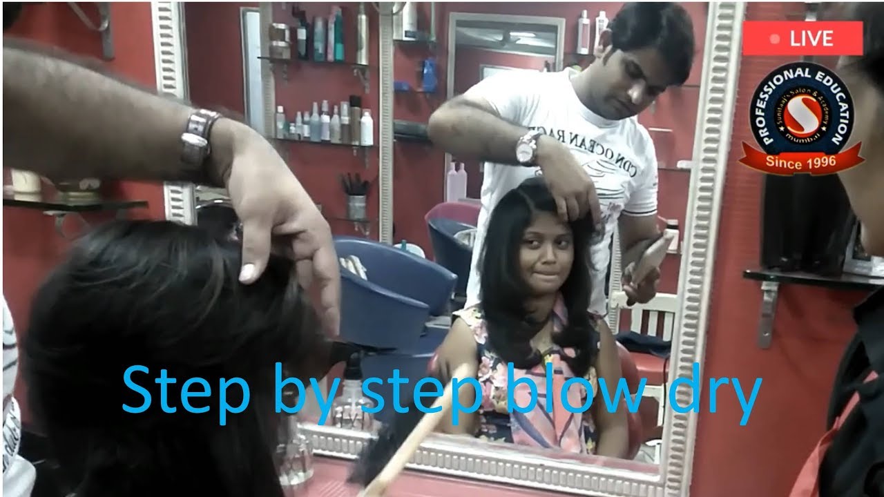 HOW TO BLOW DRY LONG HAIR BY HAIR DRYER INDIA -JARIWAL - YouTube