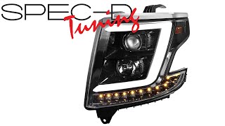 SPECDTUNING DEMO VIDEO: 2015-2018 CHEVY TAHOE PROJECTOR HEADLIGHTS