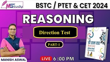 1)Reasoning Class For BSTC , PTET and CET Exam Direction Test-1 | By Manish Aswal Sir