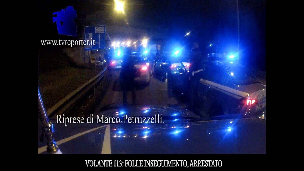 VOLANTE 113: FOLLE INSEGUIMENTO AUTO CONTROMANO, ARRESTATO
