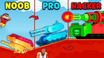 NOOB vs PRO vs HACKER in TANK STARS with SHINCHAN and CHOP | AMAAN-T