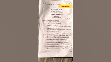Big Data (CS702)(D) | Rgpv big data question paper 2024 |