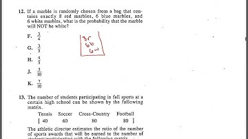 ACT Test 1 Math. Question 12.