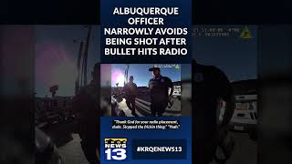 VIDEO: Albuquerque officer narrowly avoids being shot after bullet hits radio
