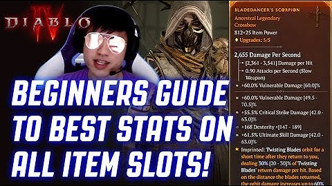 DIABLO 4 - BEGINNERS GUIDE TO THE BEST STATS ON ALL ITEM SLOTS!