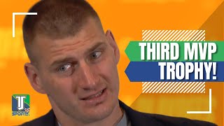 Nikola Jokic hadthe PERFECT reaction after RECEIVING his third MVP Trophy