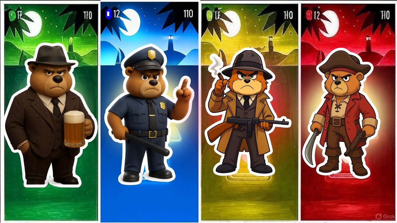 BOBRITO GANGSTERINO: MAFIA 🆚️ POLICE 🆚️ ANIME 🆚️ PIRATES ☠️ || TILES HOP EDM RUSH 