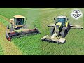 Быстрое скашивание травы в хозяйстве: трактор CLAAS Axion 830 с косилкой Disco и Challenger SP115C