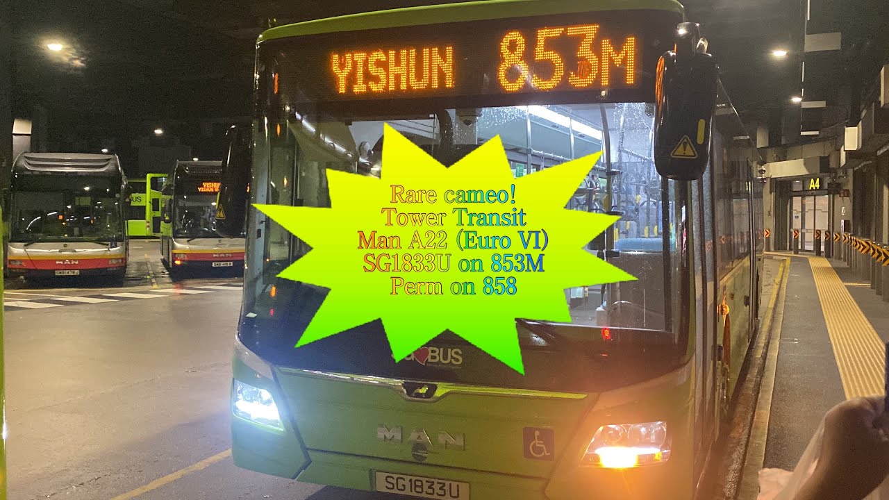Bus Cameo Joyride Ep.1: Tower Transit MAN A22 (Euro VI) [SG1833U] On 853M [Perm 858] (Ft. Others)