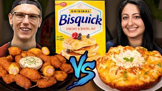 Bisquick Battle: Cheesy Monkey Bread vs. Crabcake Corn Dogs