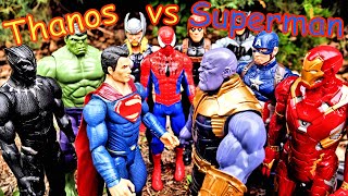 Avengers vs Thanos + Superman, Spiderman, Hulk, Iron Man, Thor, Batman - Marvel vs DC Full Fight!