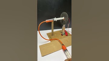 Hydraulic brakes -dc motor fan project #dcmotor #tech #hydraulic #scienceexperiment #shorts #diy