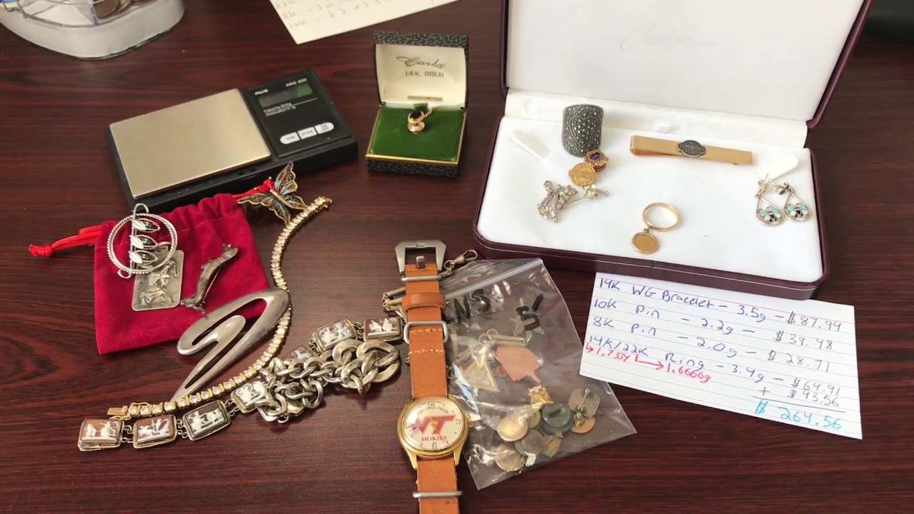 Estate Sale / Garage Sale Finds 13 Silver & Gold Jewelry YouTube