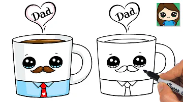 How to Draw a Cup of Coffee ☕️ Father's Day Art