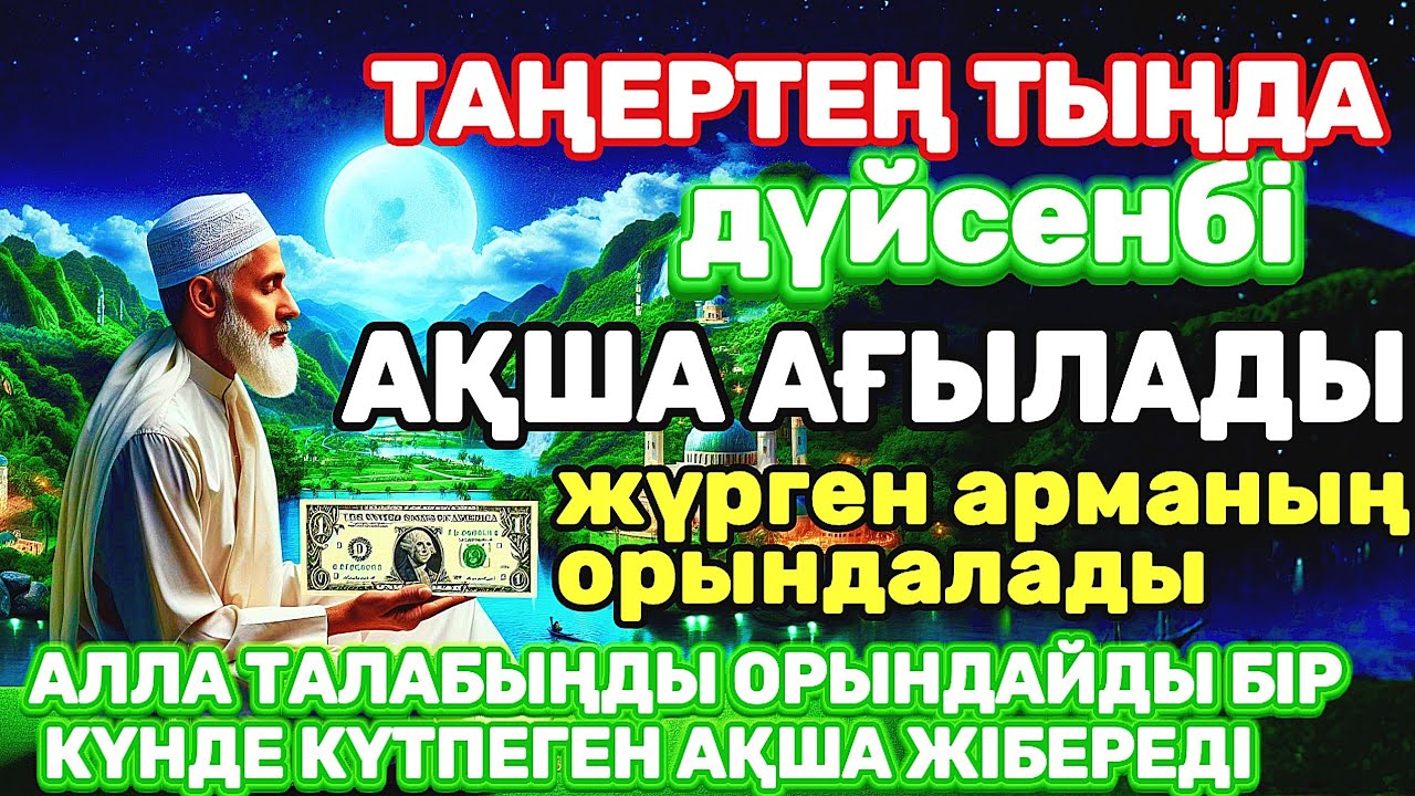 Тыңда Өте күшті дұға дүйсенбі, Алла бір күнде ойламаған ақша байлық жібереді, ризығың көбейеді