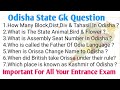 Odisha Gk Question ! Odisha State Gk Question & Answer ! Odisha History,Geography Most Important Gk