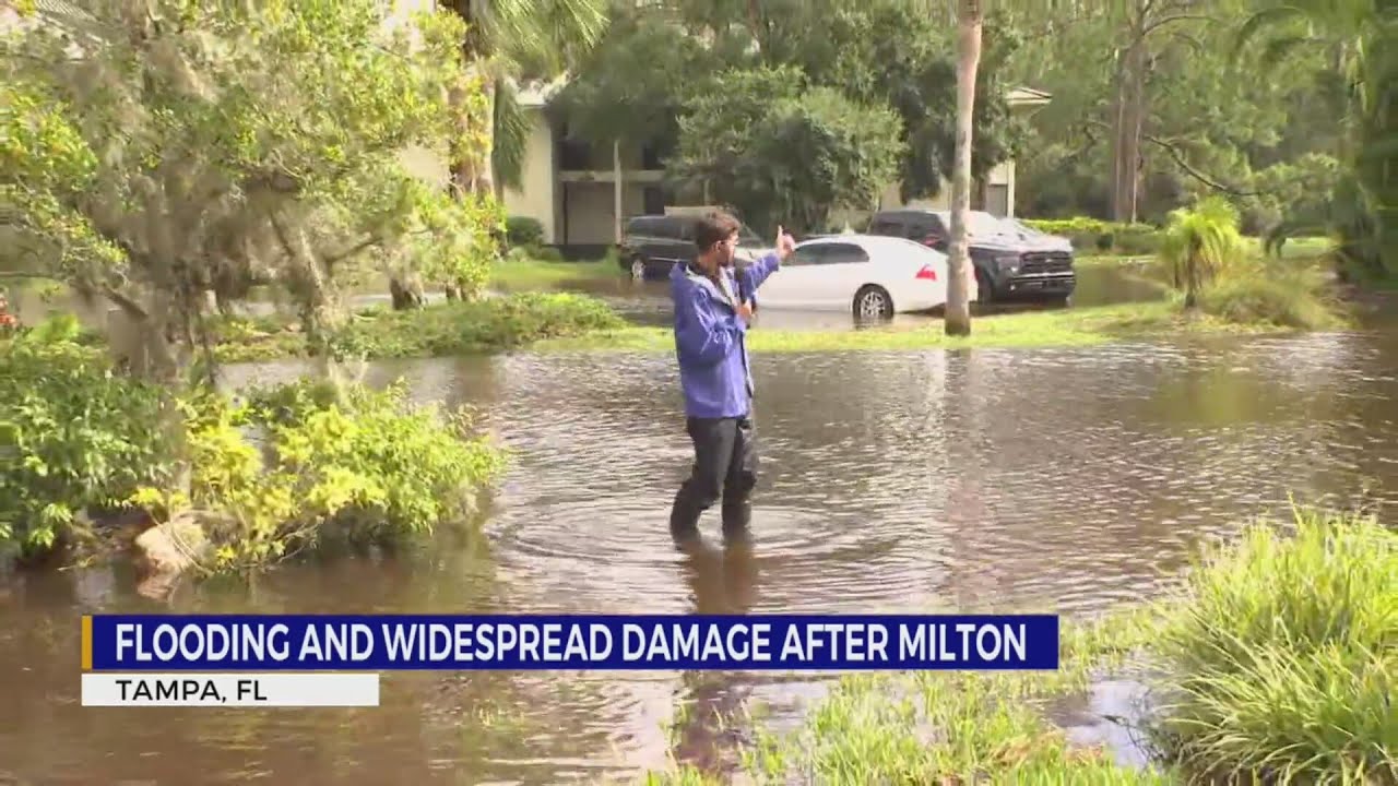 Flooding and widespread damage in Tampa, FL after Milton - YouTube